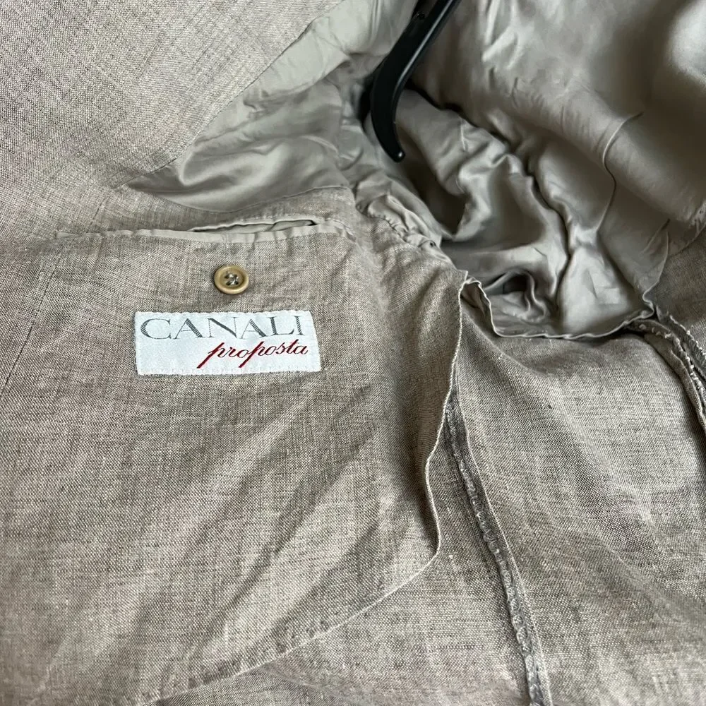 Canali Proposta Men Linen Lightweight Blazer Jacket sz 50R